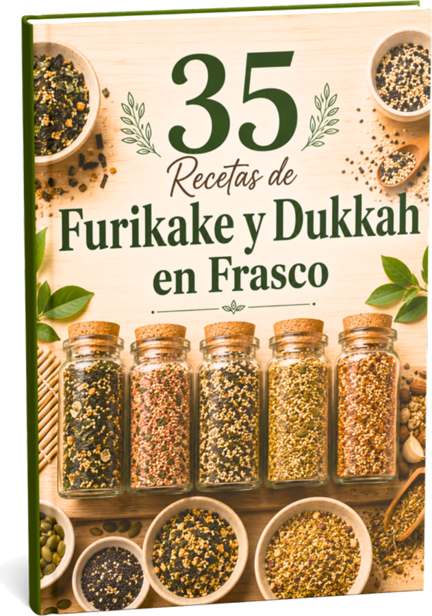 Portada del bono 35 Recetas de Furikake y Dukkah en Frasco